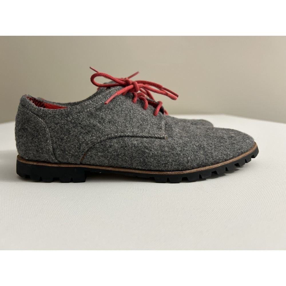 Woolrich Adams Wool Felt Shoes Women's 7.5 Gray Red Lace Comfort Outdoor